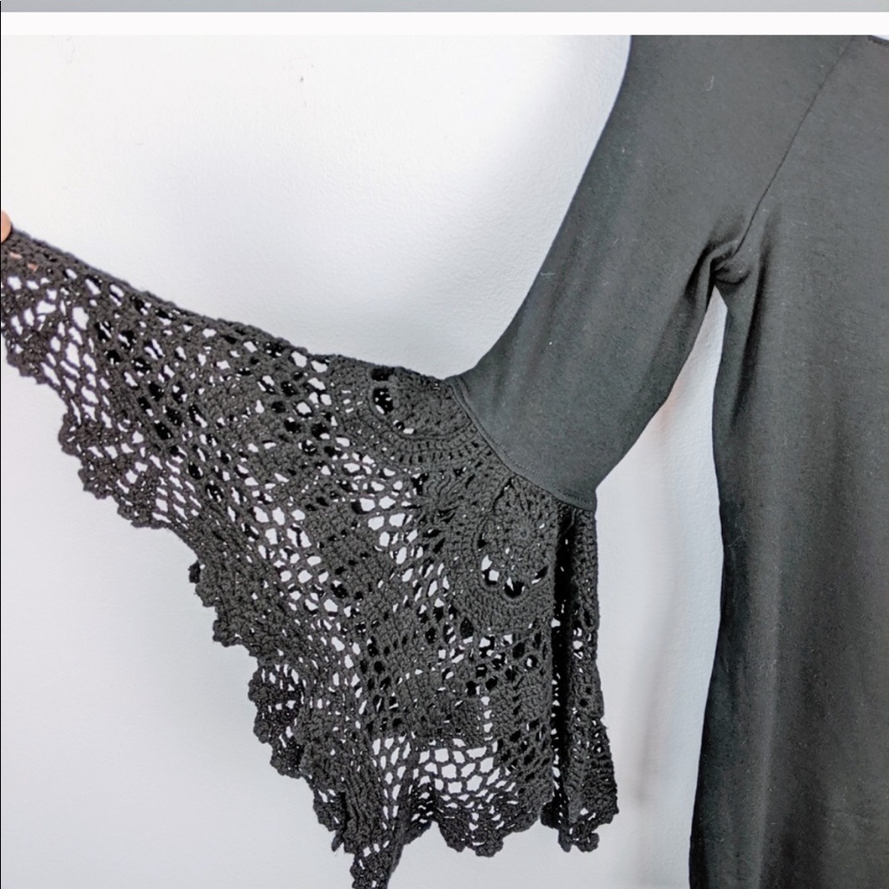 Bailey 44 Crochet Bell Sleeve Off the Shoulder Top - Picture 2 of 4